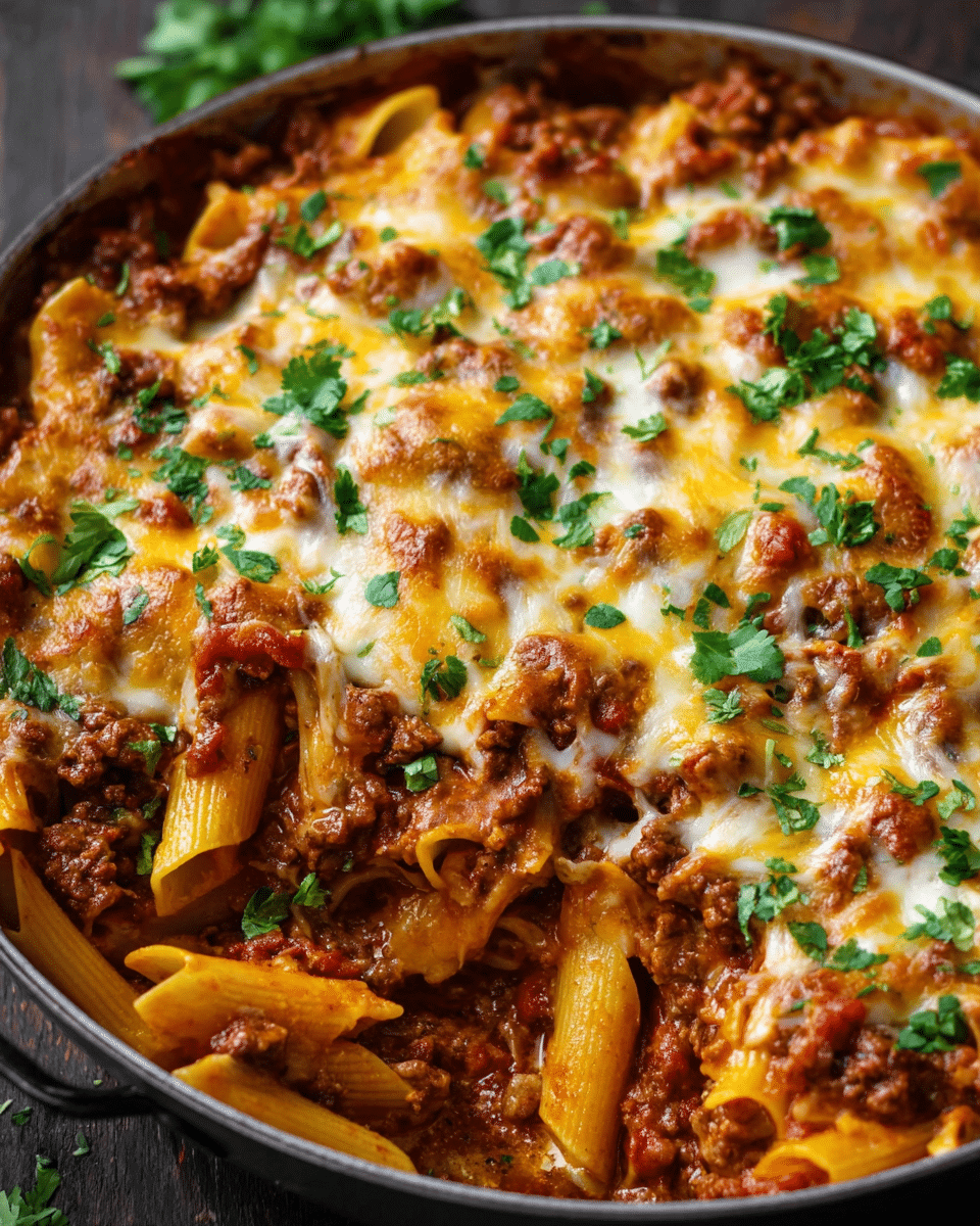 Cheesy Beef Enchilada Pasta Bake – A Comfort Food Fusion Classic