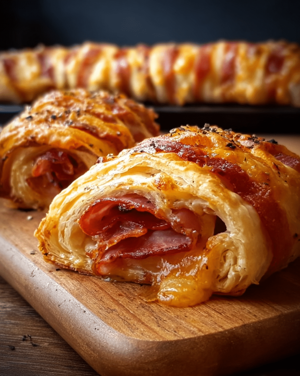 Bacon and Cheese Puff Pastry – Flaky, Cheesy, and Irresistible
