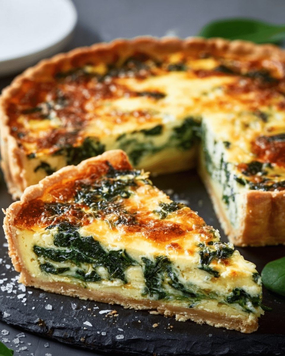 Cheesy Spinach Quiche – A Classic Comfort Dish with a Savory Twist