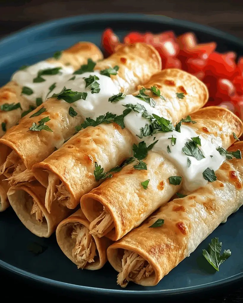 Crispy Baked Chicken Taquitos – Creamy, Cheesy, and Oven-Crisped Perfection