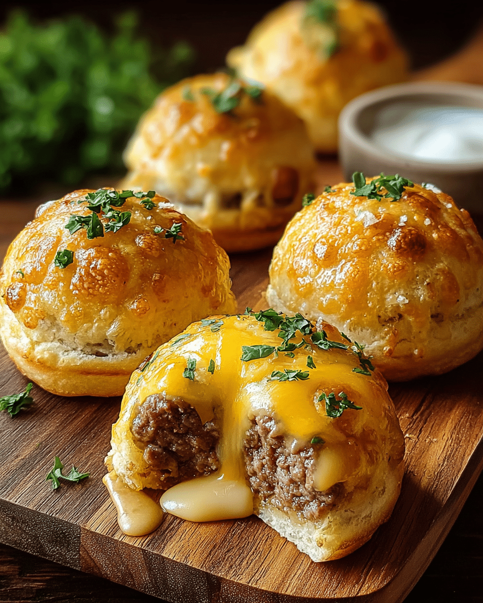 Garlic Parmesan Cheeseburger Bombs