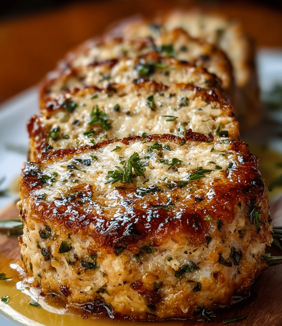 Garlic Parmesan Chicken Meatloaf