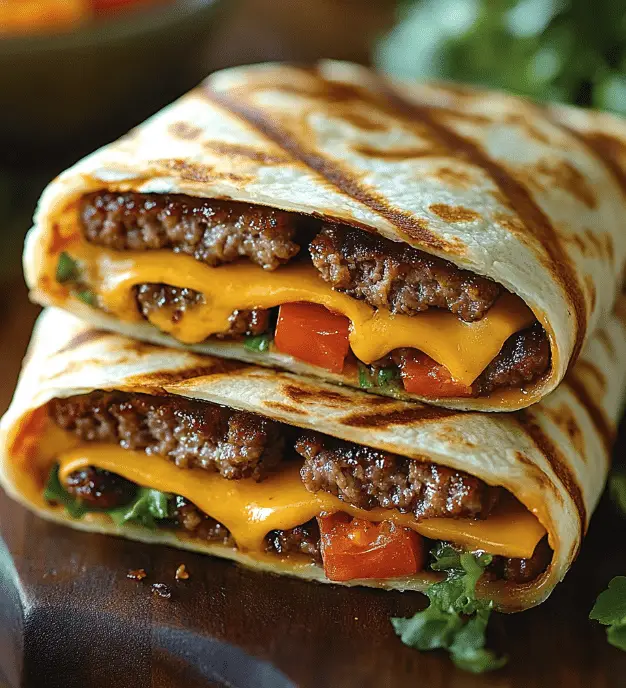 Grilled Cheeseburger Wraps