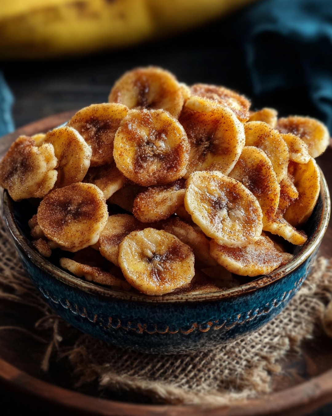Healthy Homemade Banana Chips with Cinnamon