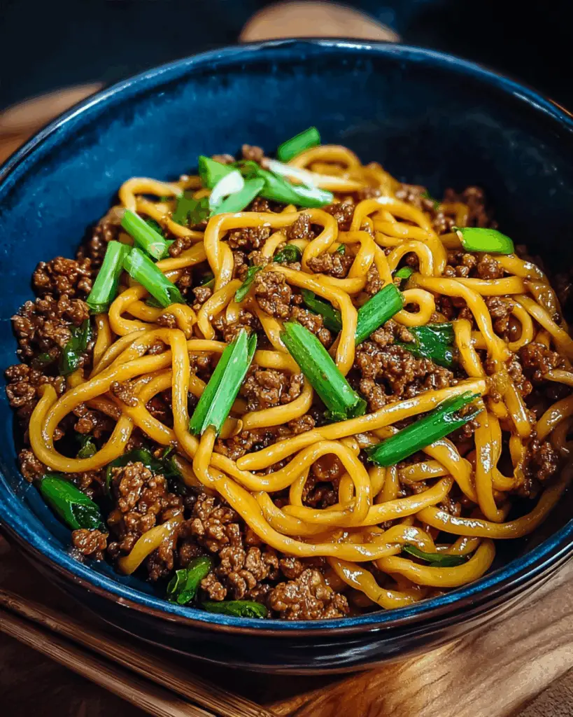 Easy Mongolian Noodles with Ground Beef – 20-Minute Dinner