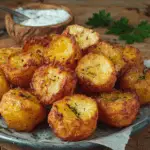 Crispy Potato Bites with Creamy Garlic Herb Yogurt Dip