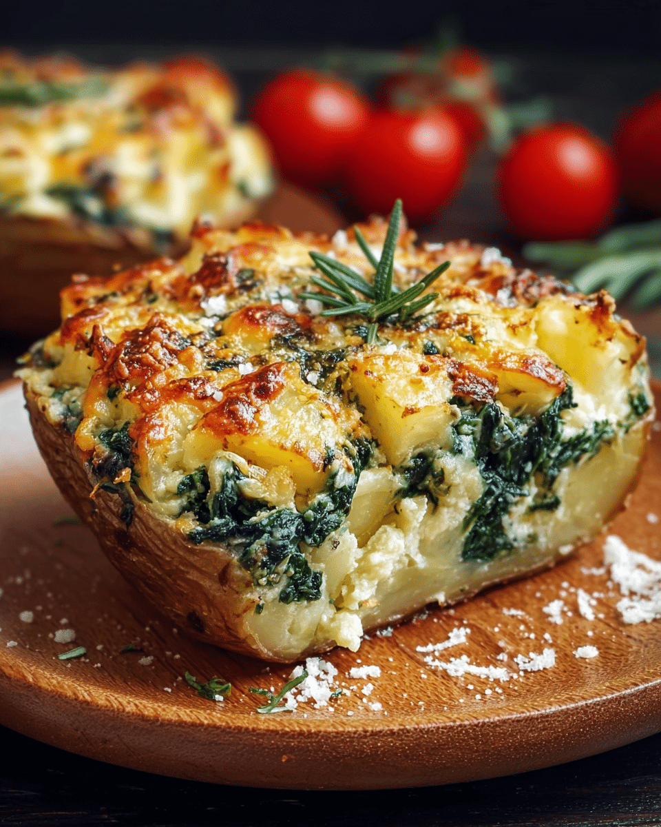 Creamy Baked Spinach and Potato with Parmesan