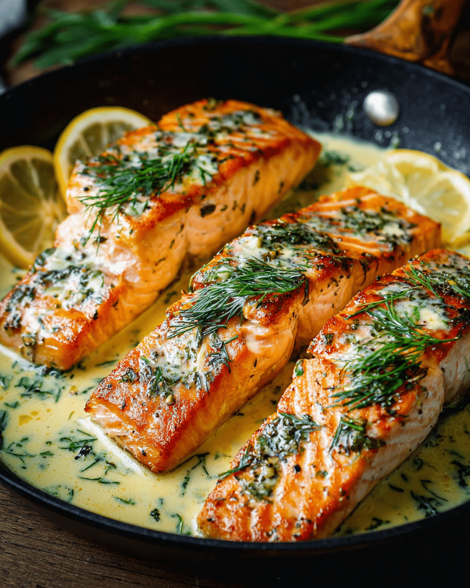 Healthy Salmon with Creamy Lemon Dill Sauce