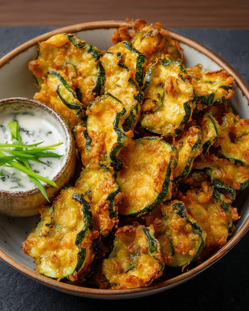 Light & Crispy Fried Zucchini with Vegan Yogurt Dip
