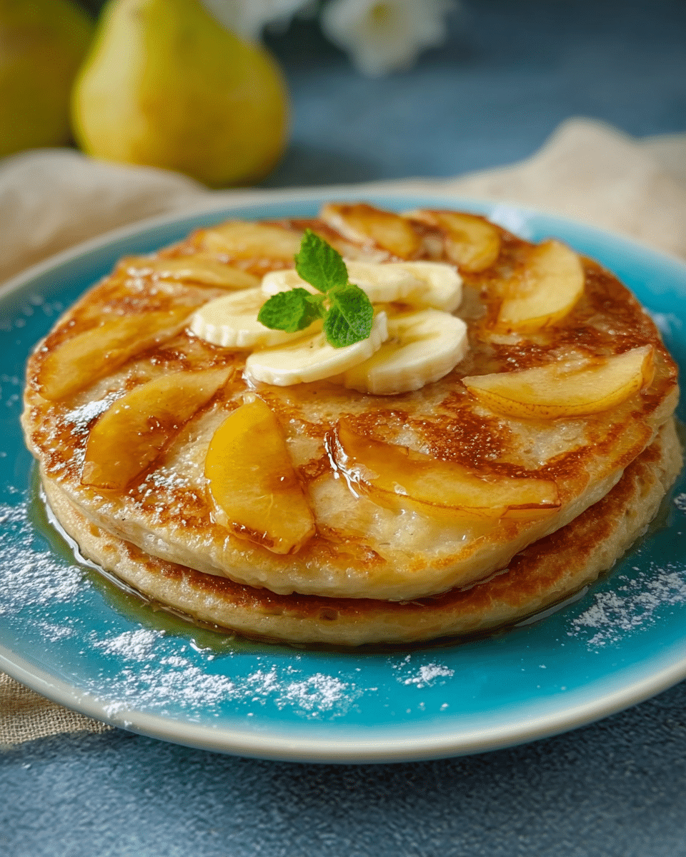 Oatmeal Ricotta Apple-Banana Pancakes
