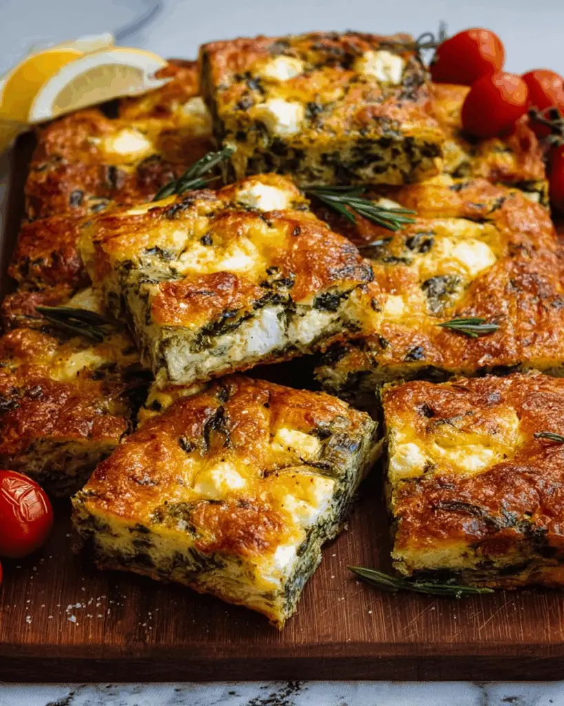 Spinach Feta Bake Squares