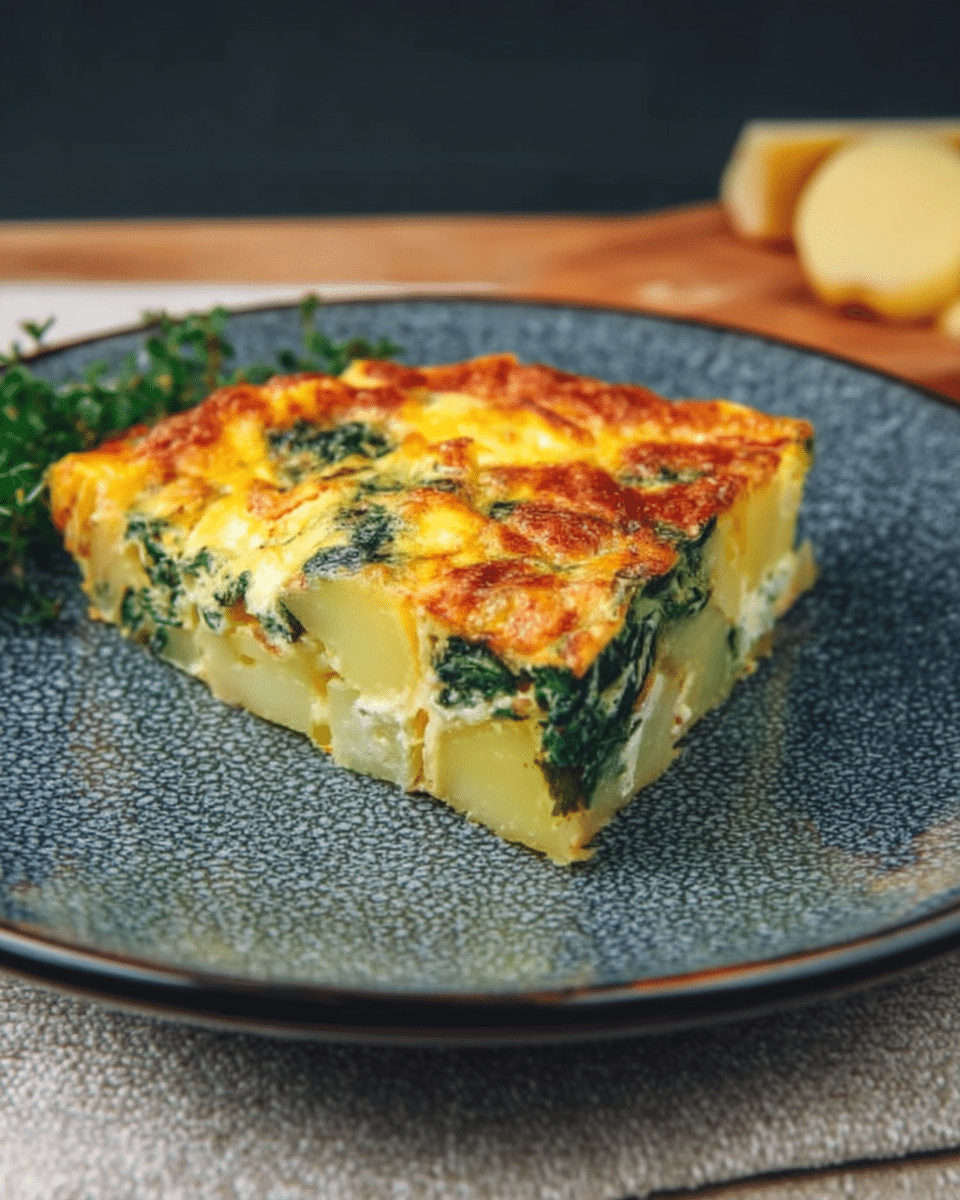 Spanish-Inspired Potato, Spinach, and Cheese Egg Skillet