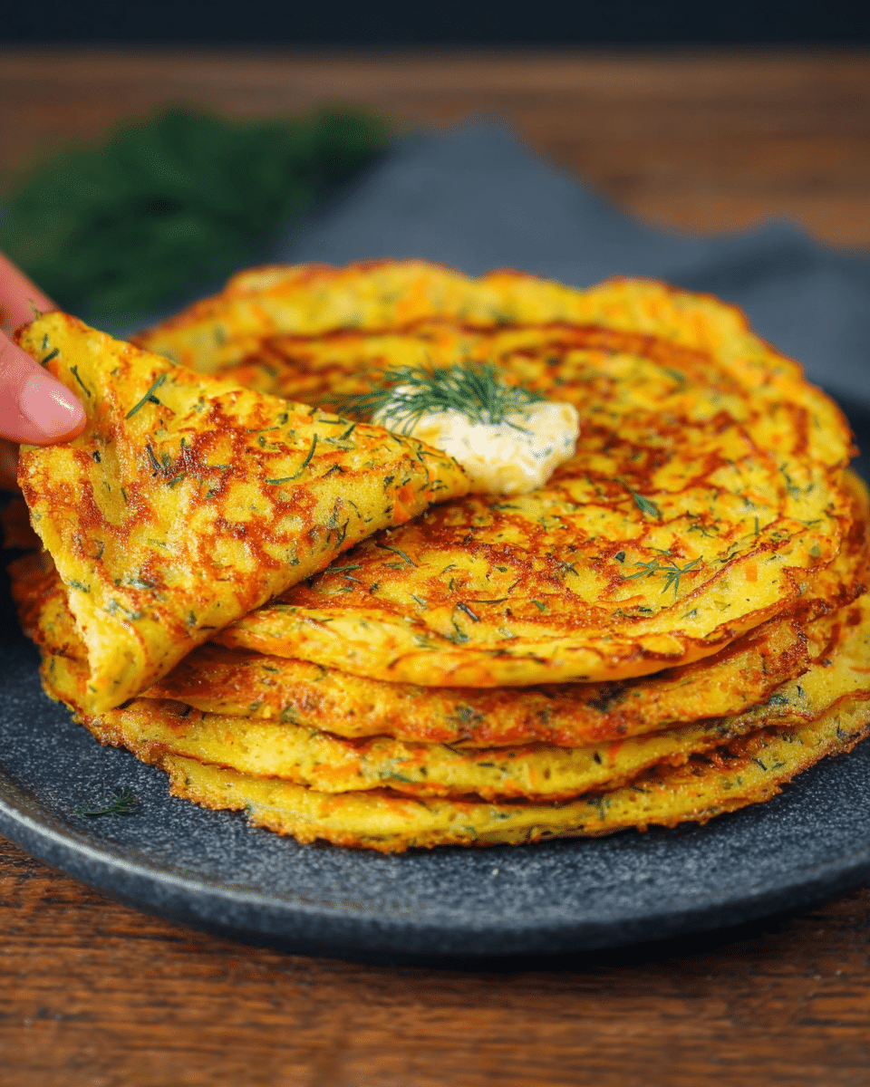 Carrot & Dill Savory Pancakes – Golden Veggie Delight