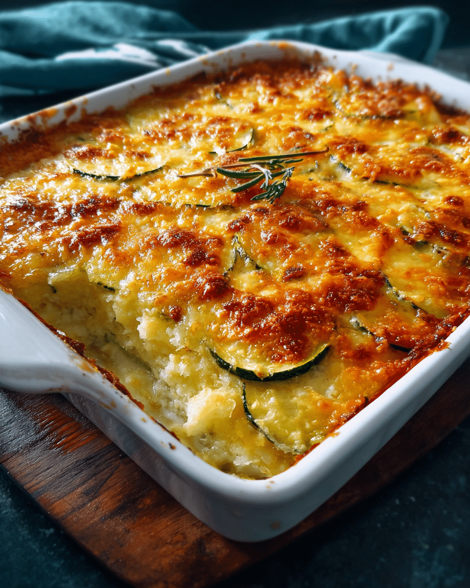 Baked Zucchini Casserole with Cheese