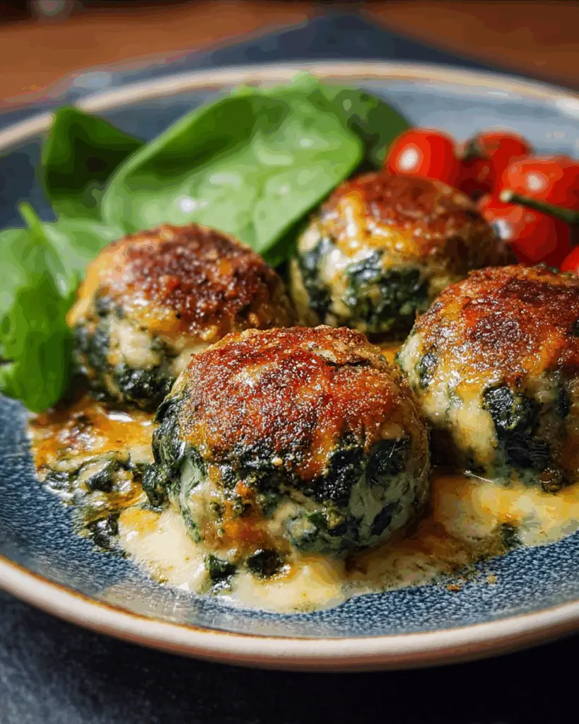 Low-Carb Cheesy Spinach Meatballs – Family Favorite!