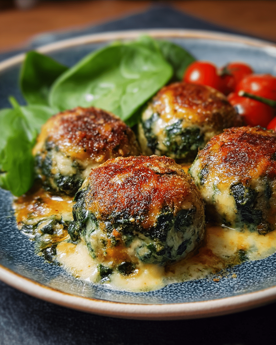 Low-Carb Cheesy Spinach Meatballs – Family Favorite!