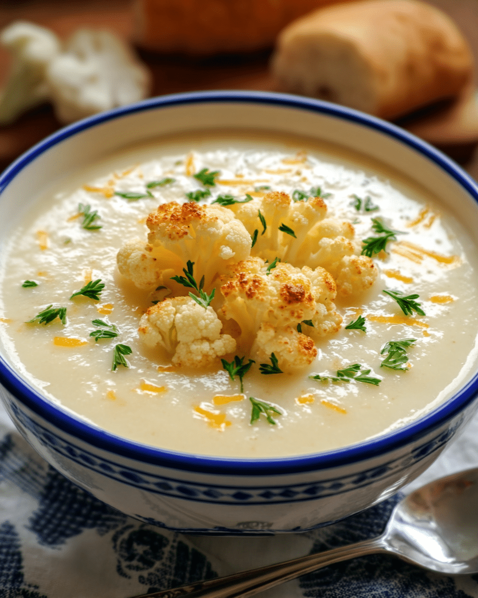 Savory Cauliflower Cheese Soup