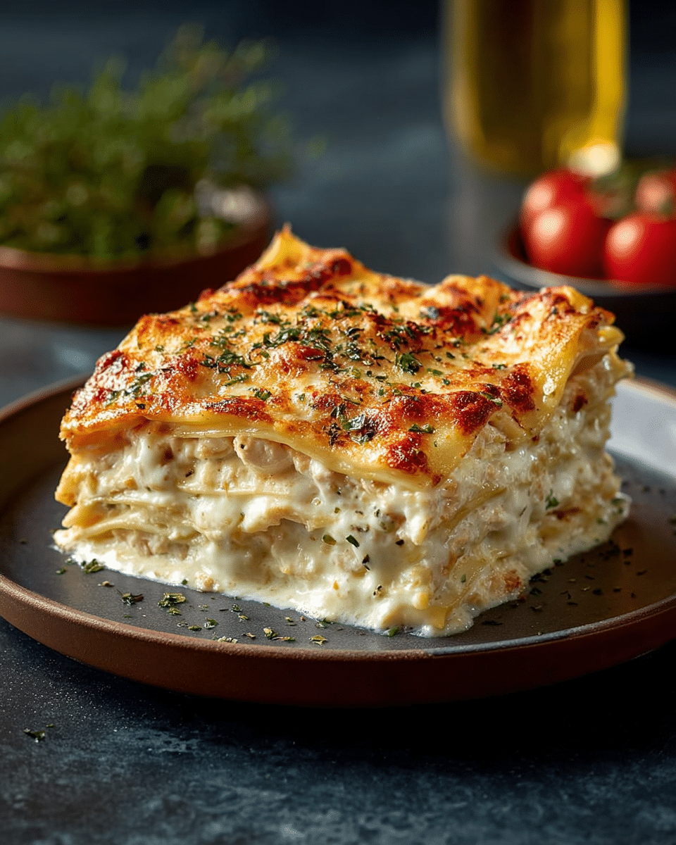 Easy Chicken Lasagna with Creamy White Sauce