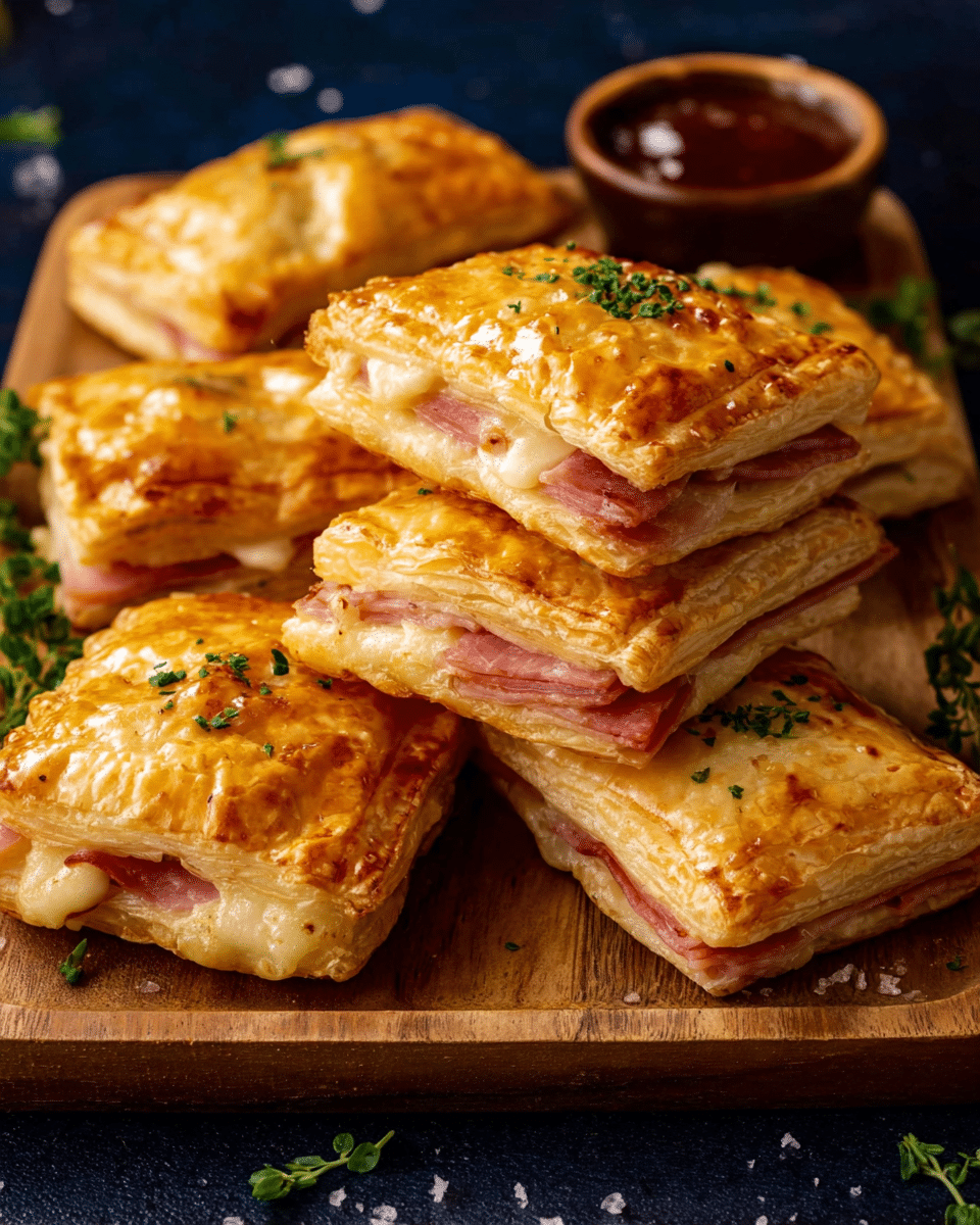 Flaky Ham and Cheese Pastry Pockets