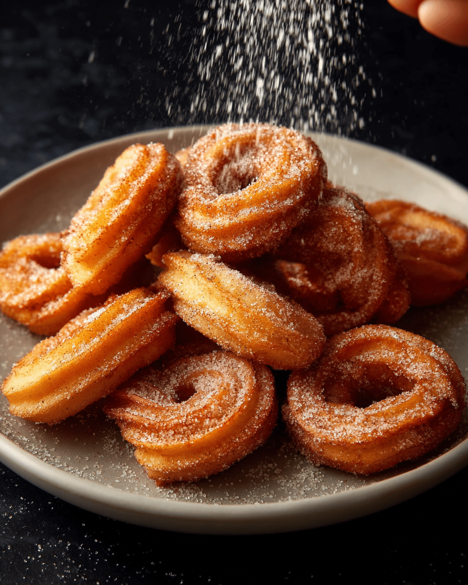 Golden Fried Churros with Cinnamon Sugar Coating