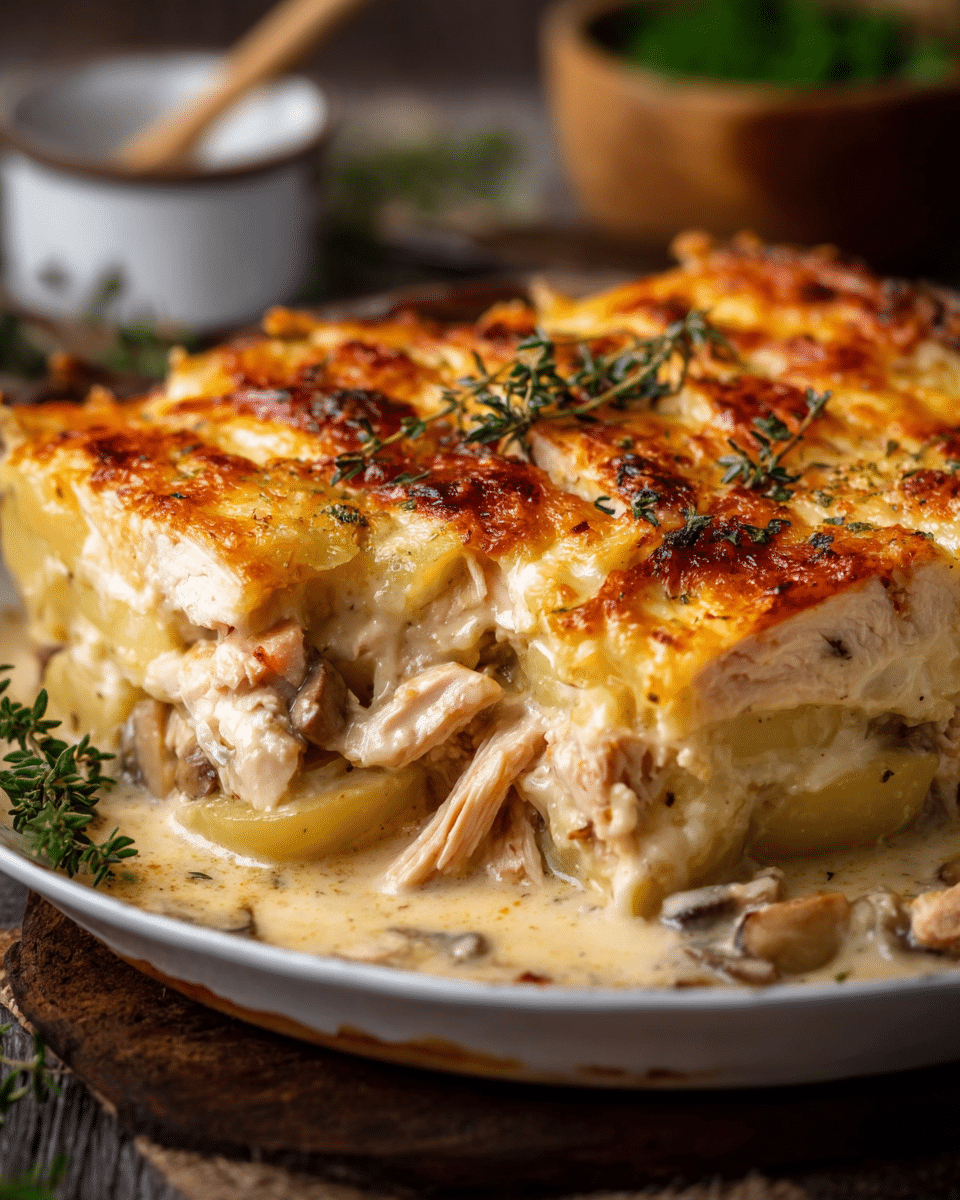 Layered Chicken and Potato Dinner Casserole
