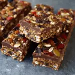 Easy Granola Energy Bars with Chocolate Topping