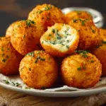 Golden Fried Potato Balls with Herbs & Cheese