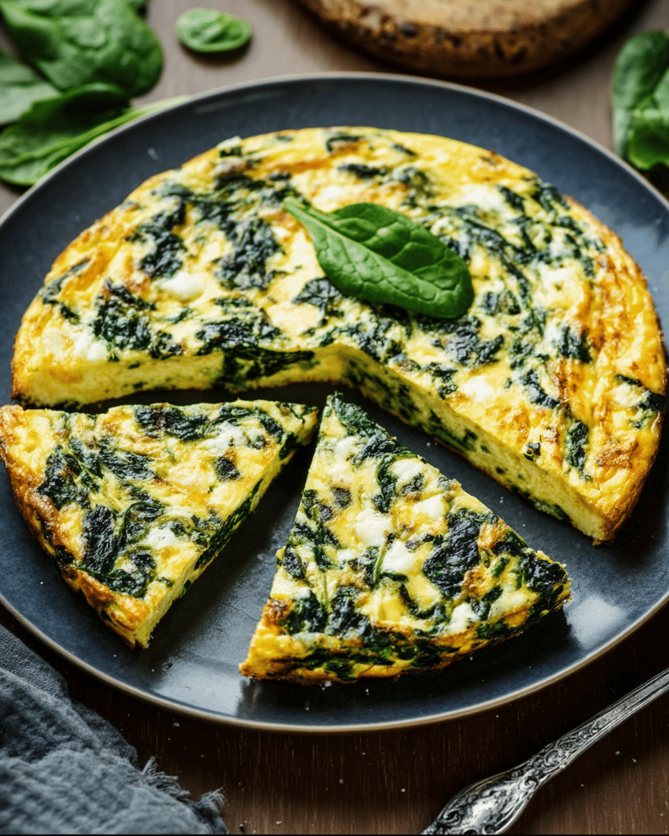 Fluffy Spinach & Cheese Frittata – Quick Recipe
