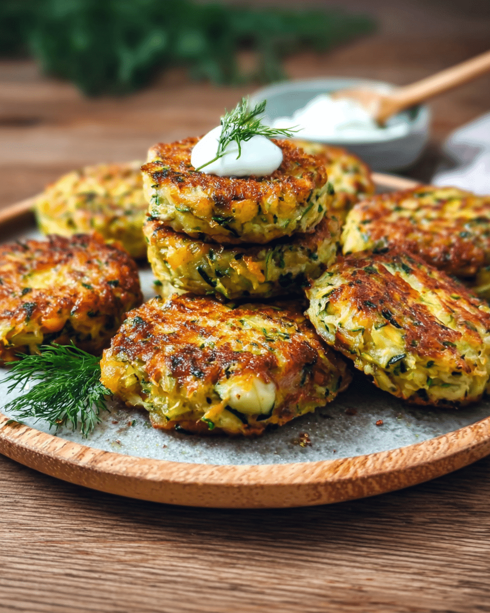 Easy Vegetable Fritters with Zucchini, Potato & Cheese
