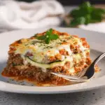 Healthy Zucchini Lasagna with Cheese & Tomato Sauce