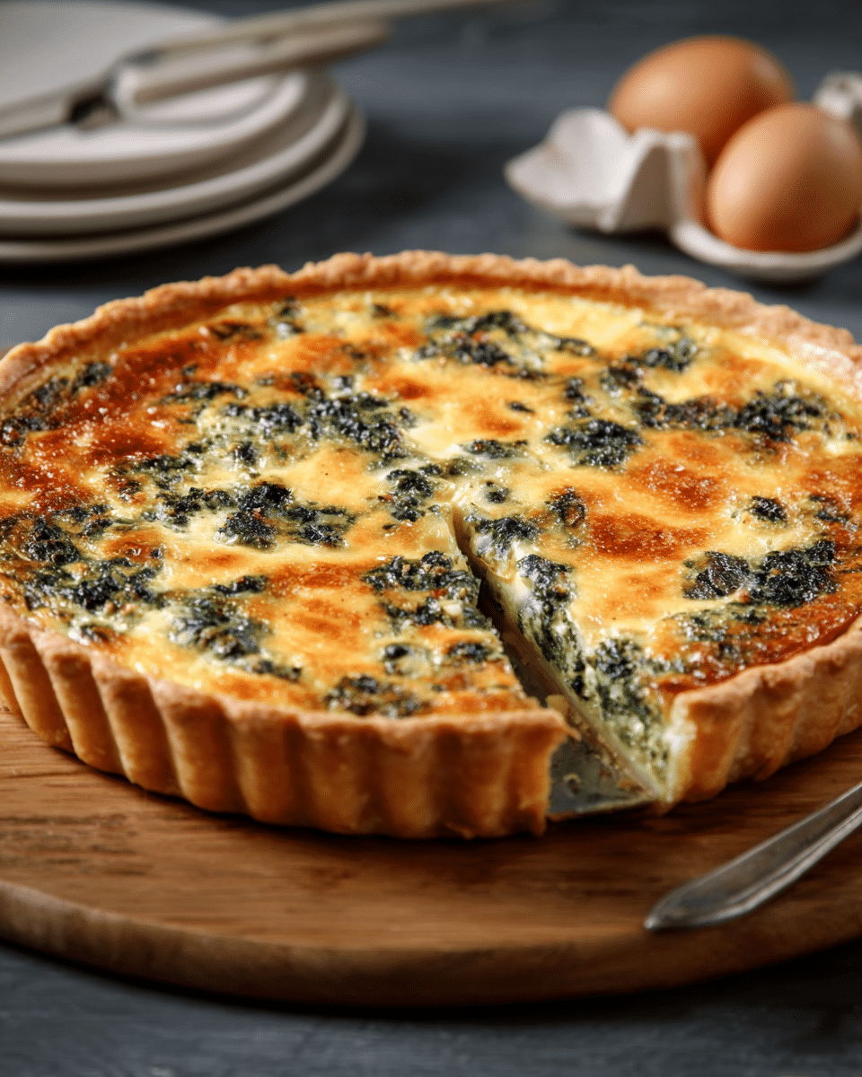 Classic Spinach & Cheese Quiche for Brunch