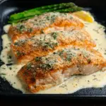 Pan-Seared Salmon with Garlic Parmesan Cream Sauce