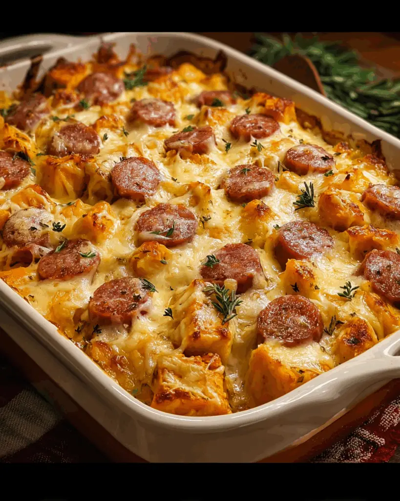 Cheesy Sausage & Vegetable Potato Bake – Easy One-Dish Dinner