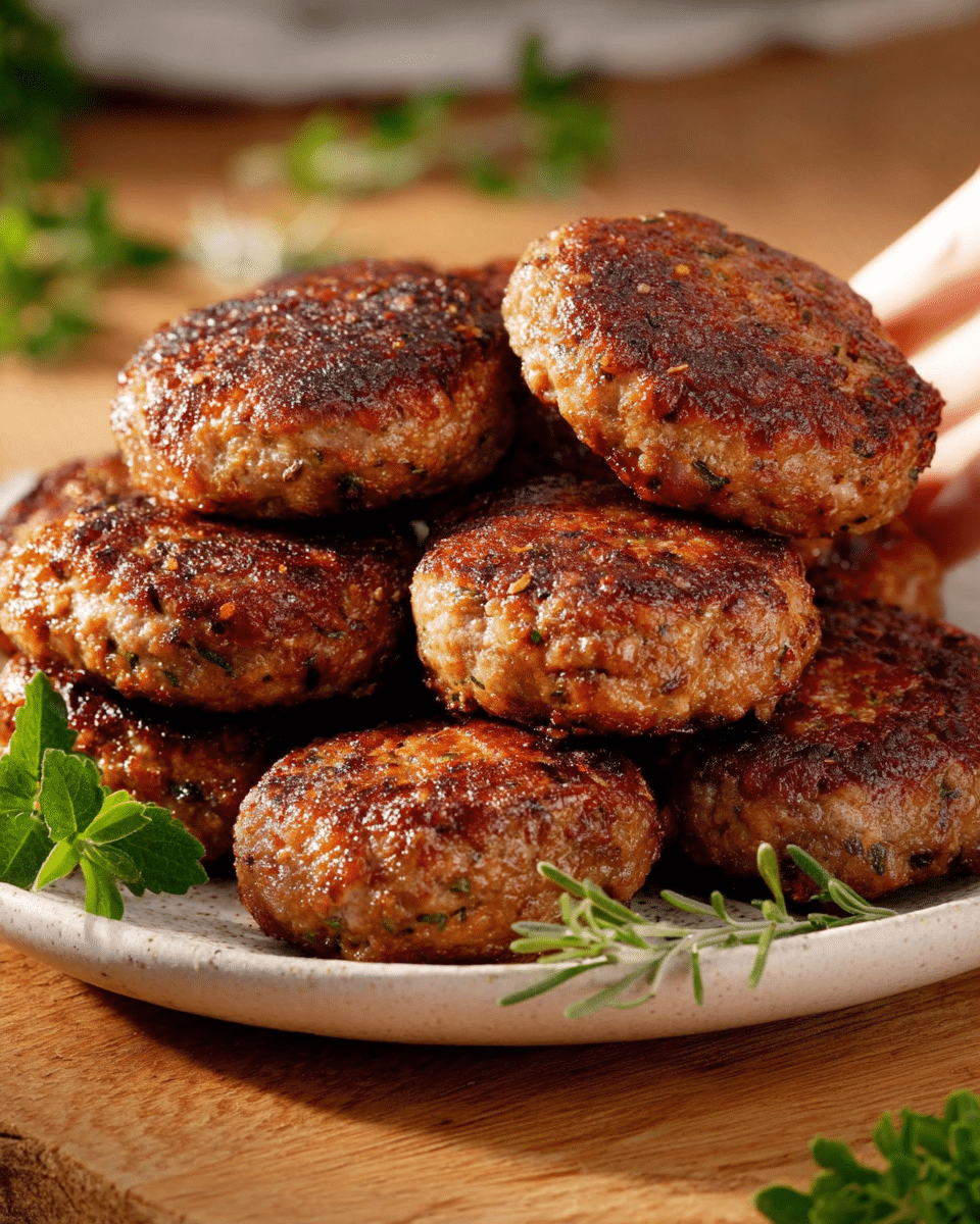 Savory Minced Meat Patties with Herbs and Spices