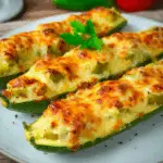 Low-Carb Zucchini Boats Loaded with Veggies & Cheese