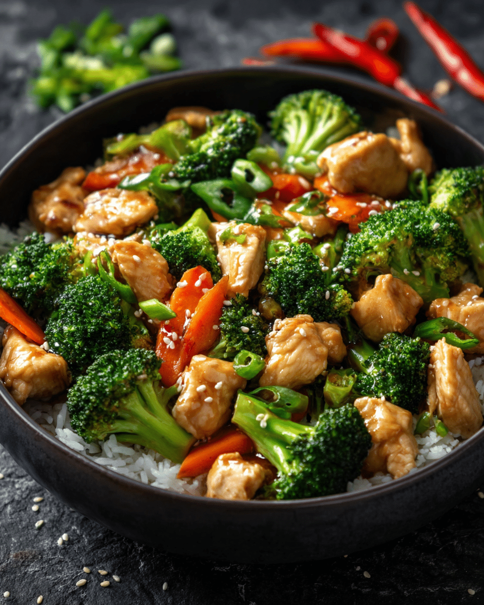 Healthy Broccoli and Carrot Chicken Stir Fry