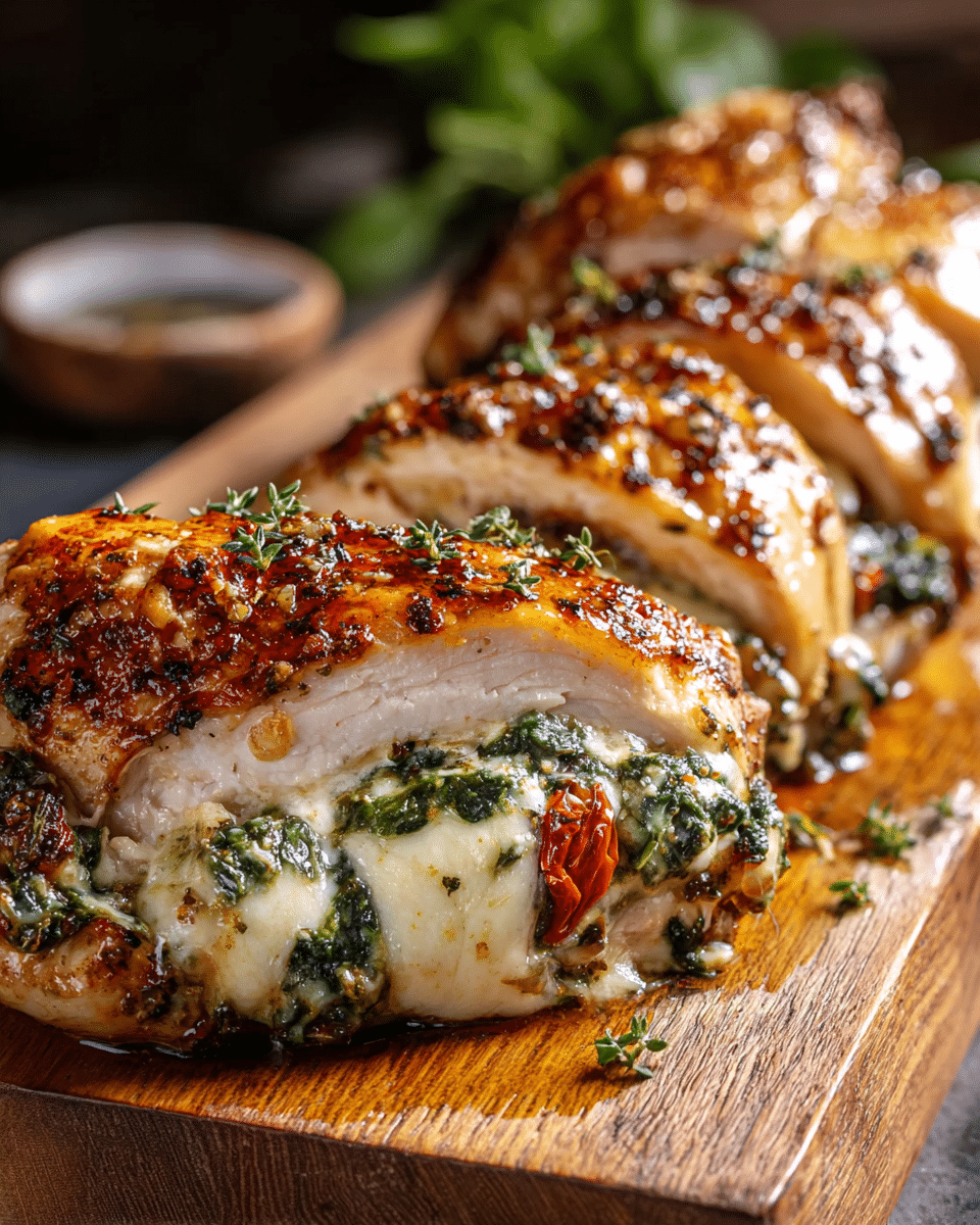 Mozzarella & Spinach Stuffed Chicken Breast Recipe