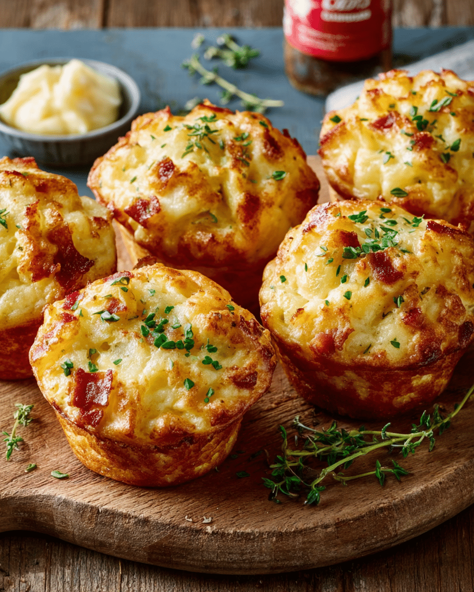 Baked Cheesy Mashed Potato Muffins