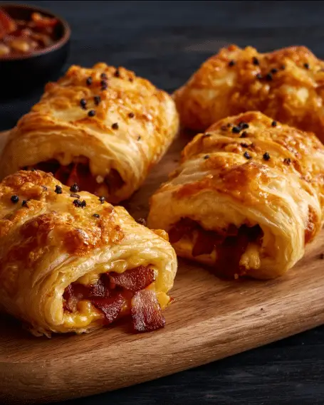 Bacon-Wrapped Puff Pastry with Melted Cheese