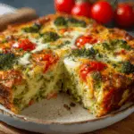 Cheesy Veggie Rice & Egg Casserole with Herb Mayo Sauce