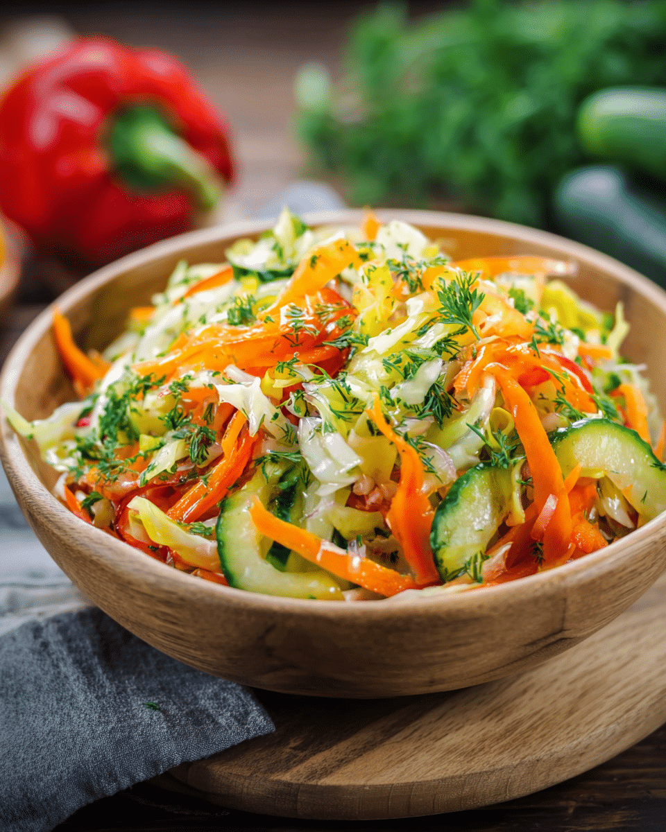 Crunchy Cabbage, Cucumber, and Carrot Salad Recipe