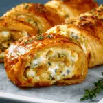 Flaky Puff Roll with Feta, Cream Cheese & Herbs