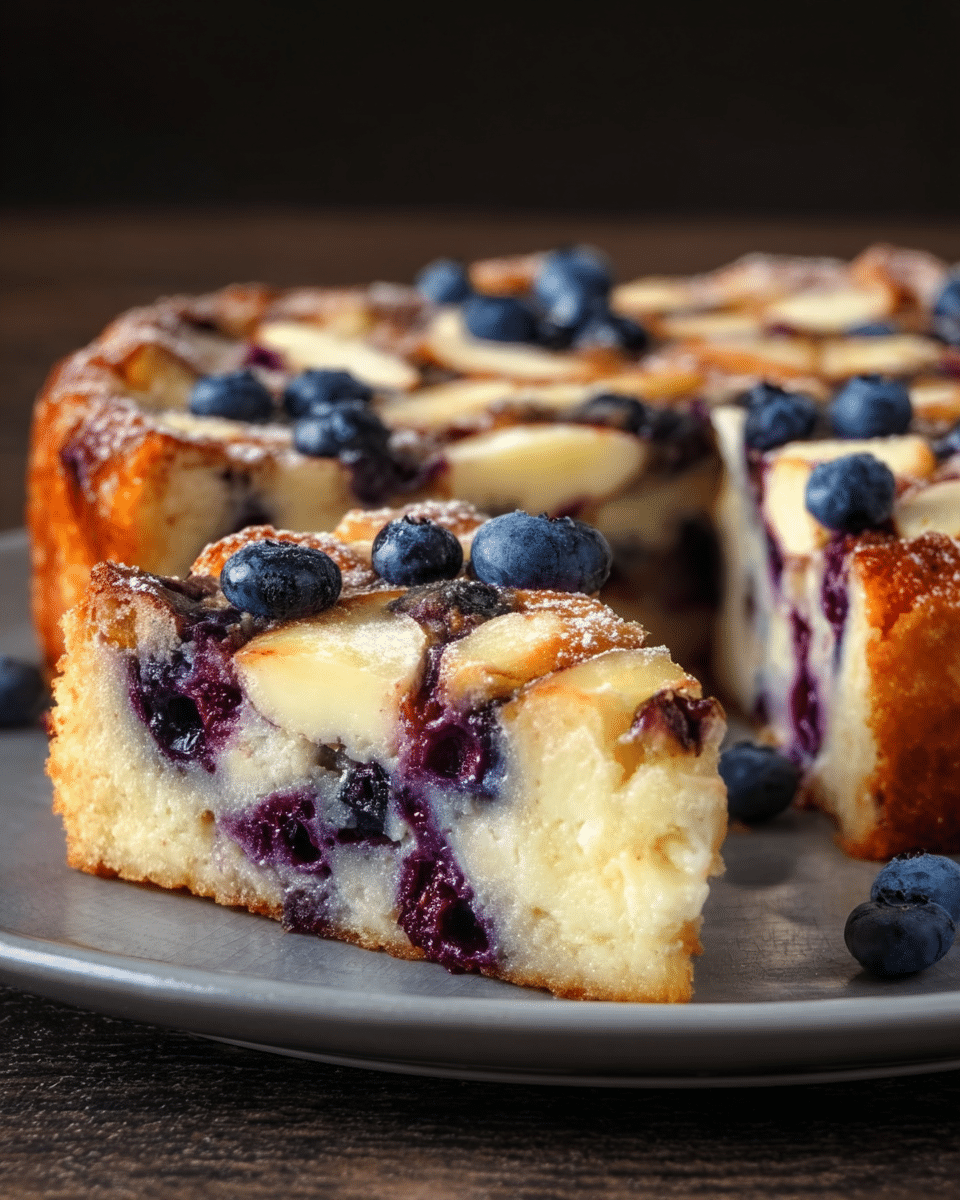 Cottage Cheese Apple Blueberry Cake