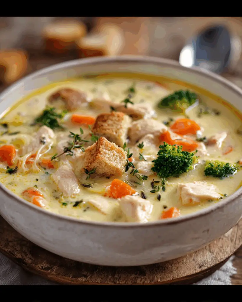 One-Pot Creamy Chicken and Veggie Soup