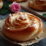 Sweet Rose Dough Rolls Filled with Creamy Custard