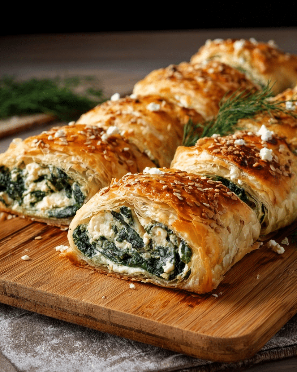 Creamy Spinach Ricotta Rolls in Puff Pastry