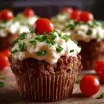Mini Meatloaf Cupcakes with Mashed Potato Frosting