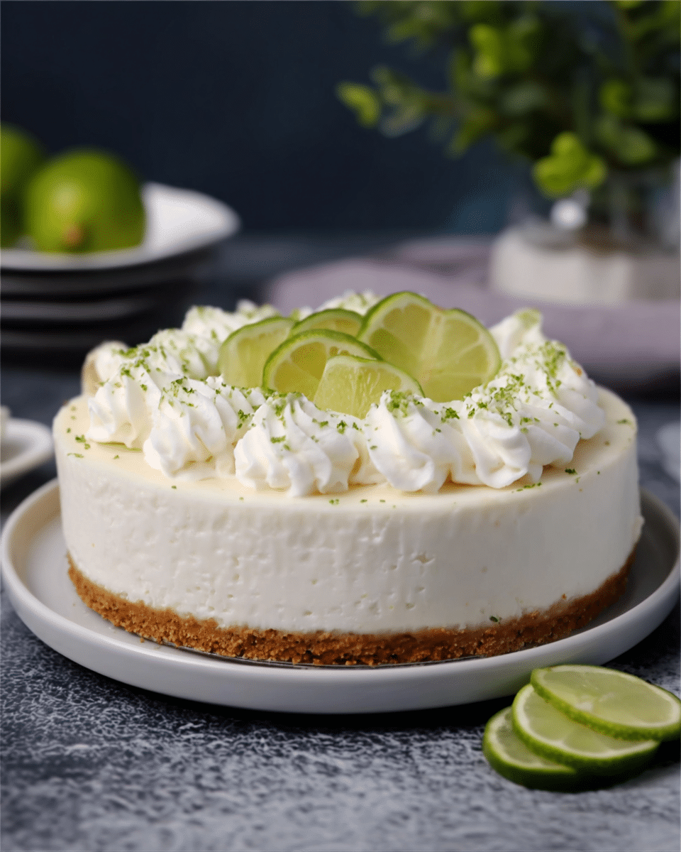 Refreshing Key Lime Cheesecake (No Bake!)