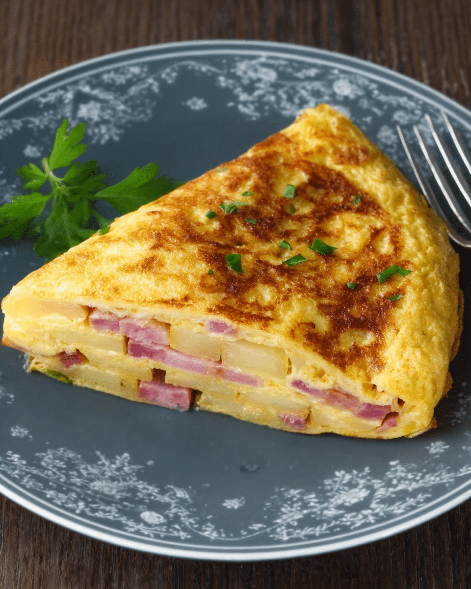 Easy Potato and Ham Omelette – The Perfect Breakfast Idea!