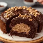 Decadent Chocolate Peanut Cake with Coffee Drizzle